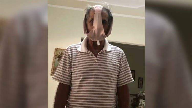 VÍDEO: Com calcinha no rosto, secretário de Obras de Coxim ironiza uso de máscara