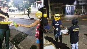 Voluntários levam alimentos para as pessoas em vulnerabilidade social