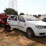 Motorista perde o controle e capota carro na saída para Três Lagoas