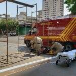 Trabalhador cai de andaime de 3 metros em posto de gasolina em Campo Grande