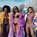 De biquíni, Anitta mostra bastidores de clipe na neve