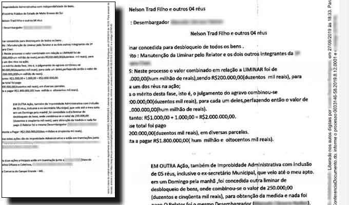 Documento apreendido está com presidente do TJMS e deve ser remetido ao STF e STJ (Reprodução