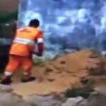 VÍDEO: morador flagra funcionário de empresa tapa-buracos ‘surrupiando’ areia particular