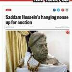 Corda usada para enforcar Saddam Hussein é posta à venda por ao menos US$ 7 milhões