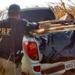 Condutor foge da polícia e abandona caminhonete carregada com droga