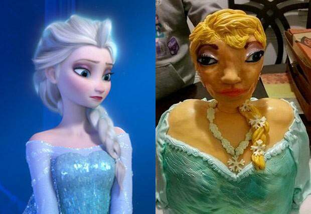 EUA: doceira faz bolo ‘horrendo’ inspirado em Elsa, de Frozen, e foto vira hit