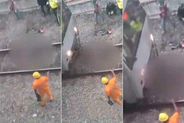 Vídeo: Agente autoriza maquinista e trem passa sobre corpo