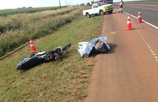 Motociclista morre após colidir em carreta na BR-163