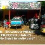 Imprensa paraguaia ‘estranha’ viatura da PM arrumando pneu fora do Brasil