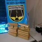 Dupla é presa pela Polícia Militar Rodoviária com 30 kg de maconha na MS-164