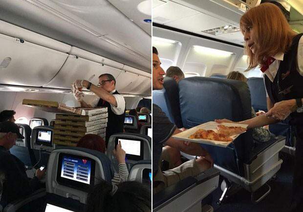 Após atraso de voo, piloto pede pizza para passageiros dentro de avião