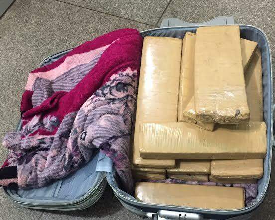 Adolescente é apreendida com 20 quilos de maconha dentro de mala em aeroporto