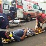 Motociclista fica ferido ao colidir em caminhonete em cidade do interior