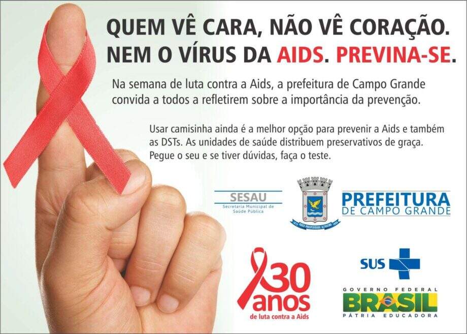 Semana de Luta Contra a Aids tem início nesta segunda-feira em Campo Grande