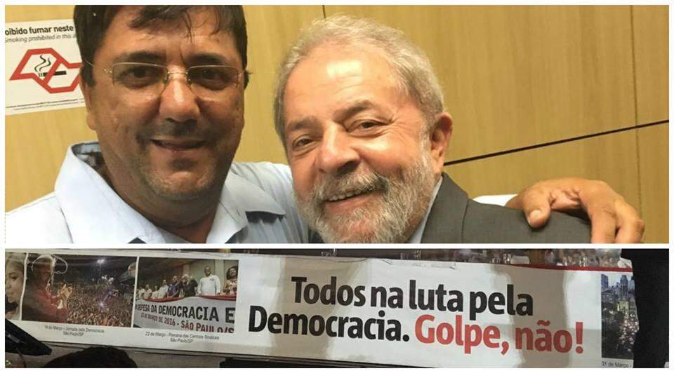 Presidente da Fetems vai a ato em SP e encontra Lula