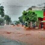 Chuva forte alaga ruas e deixa comerciantes preocupados em cidade de MS