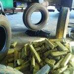 PRF apreende 187 Kg de maconha em pneus de caminhão