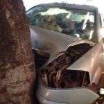 Mulher morre após carro em que estava desviar de moto e colidir em árvore