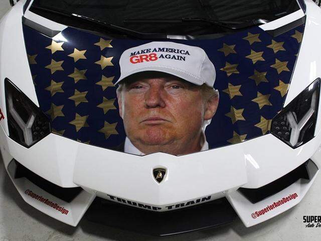 Fã transforma sua Lamborghini em carro de propaganda de Trump