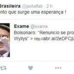 Twitter da FAB publica mensagem sobre Bolsonaro e depois apaga