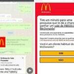 Golpe com falso cupom do McDonald’s engana usuários do WhatsApp