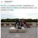 Estátua de Messi é decapitada na Argentina