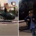 Atrasado, aluno é deixado de helicóptero em escola e repercute nas redes sociais
