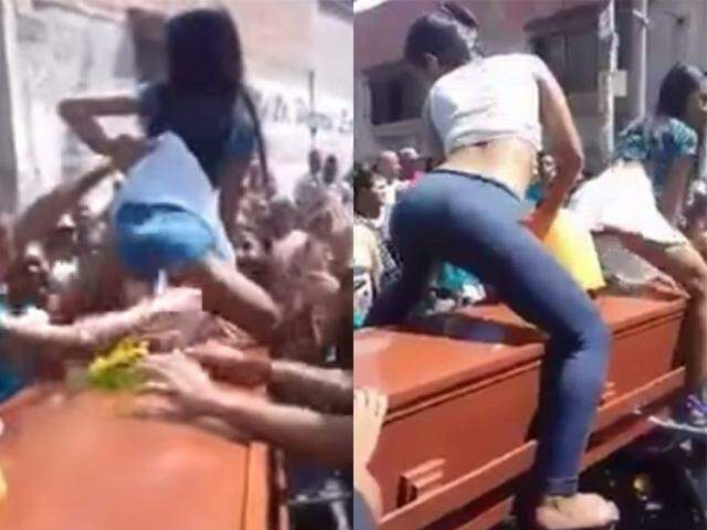 Mulheres dançam ‘reggaeton’ em cima de caixão em velório
