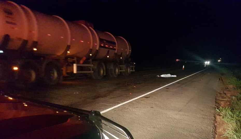 Pedestre foi atropelado na BR-262 (Foto: Midiamax)