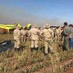 Duas aeronaves do Corpo de Bombeiros estão auxiliando no combate ao incêndio na Serra da Bodoquena