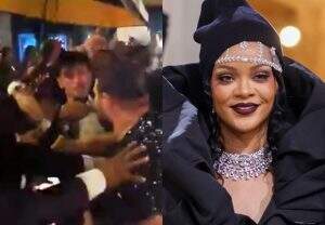 Fotógrafos brigam na hora que Rihanna aparece