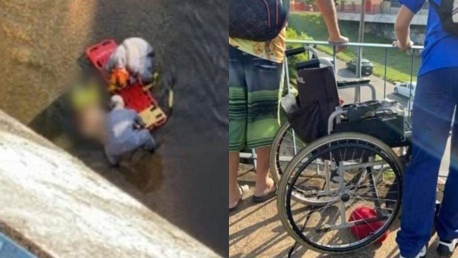 Cadeirante morre após ser jogado de viaduto e cair em rio