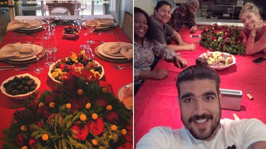 Grazi Massafera mostra jantar de Natal com Caio Castro