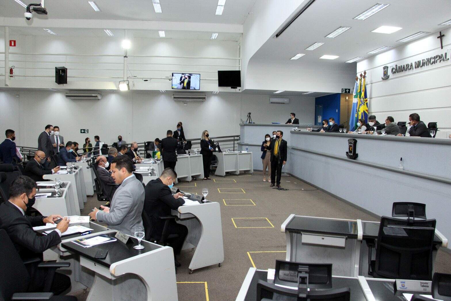 Vereadores de Campo Grande durante sessão parlamentar