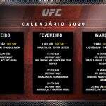 Com passagem pelo Brasil UFC divulga calendário dos primeiros meses de 2020