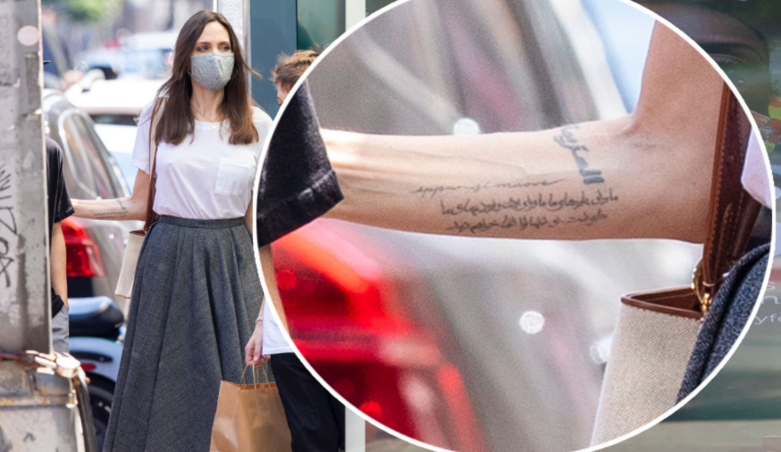 Após Brad Pitt a derrotar na justiça, Angelina Jolie tatua frase histórica como suposta 'indireta'