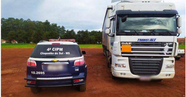 Policiais de Chapadão do Sul recuperam carreta roubada em SP