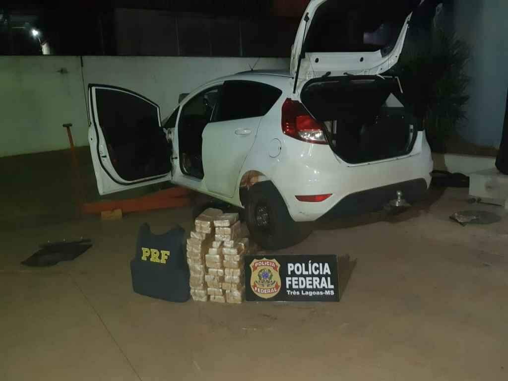 Veículo apreendido pela polícia estava com 40 quilos de cocaína. Foto: MS Em Foco