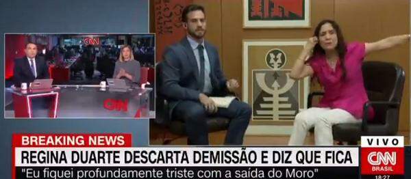 ‘Chilique’: Regina Duarte canta música da ditadura, perde a paciência e entrevista é encerrada na CNN