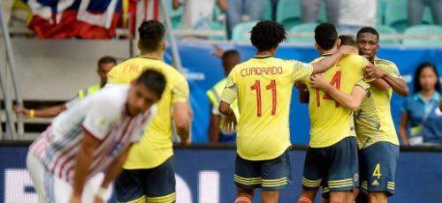 Comemoração de gol de Gustavo Cuellar para a Colômbia (Foto: Divulgação/Conmebol)