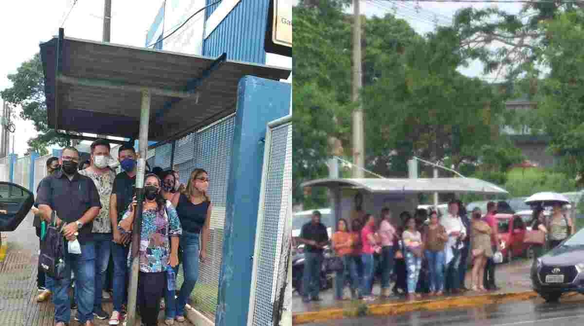 Candidatos de processo seletivo movimentam entrada antes do início das provas em Campo Grande