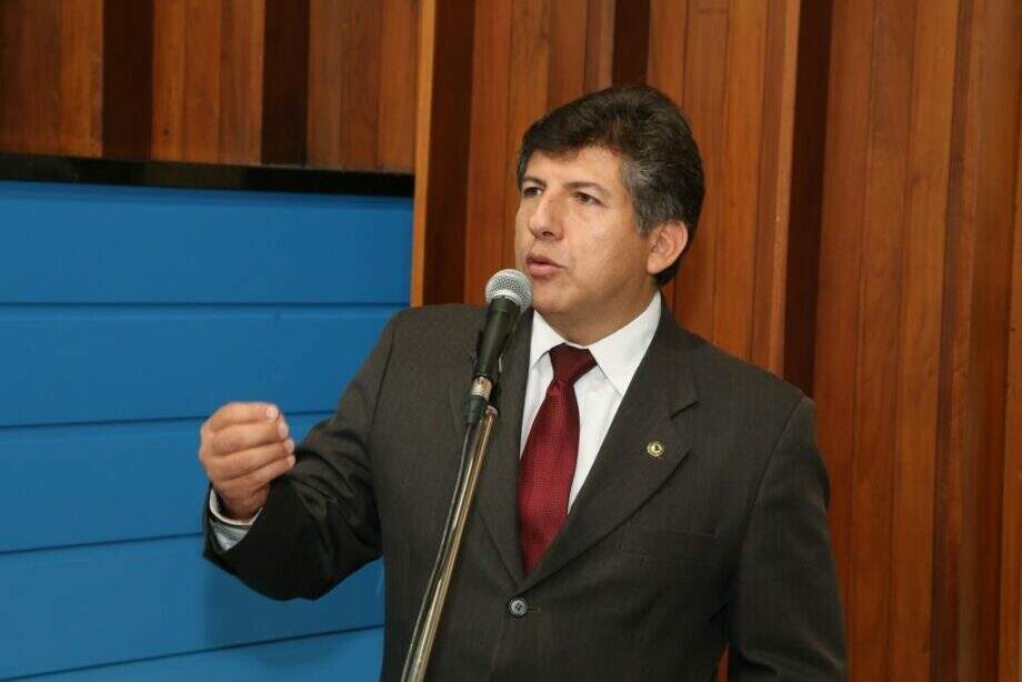 Deputado Lídio Lopes durante pronunciamento na Assembleia Legislativa de MS. (Foto: Arquivo/ALMS).