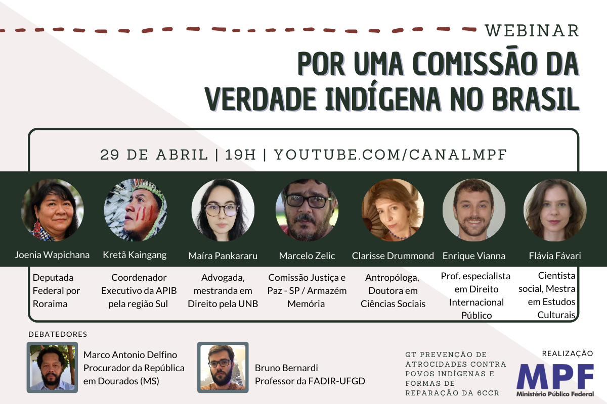 MPF promove webinar sobre criação de Comissão da Verdade Indígena no Brasil