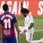 Com gol e protesto antirracista de Marcelo, Real Madrid vence Eibar no Espanhol