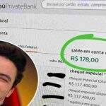 Felipe Neto surpreende ao mostrar saldo bancário de R$ 178: “Dinheiro não fica parado”