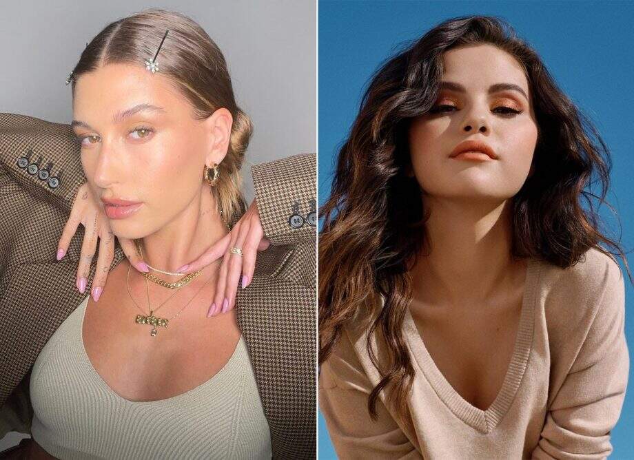 Hailey Bieber curte capa com Selena Gomez, ex de Justin, e alvoroça web