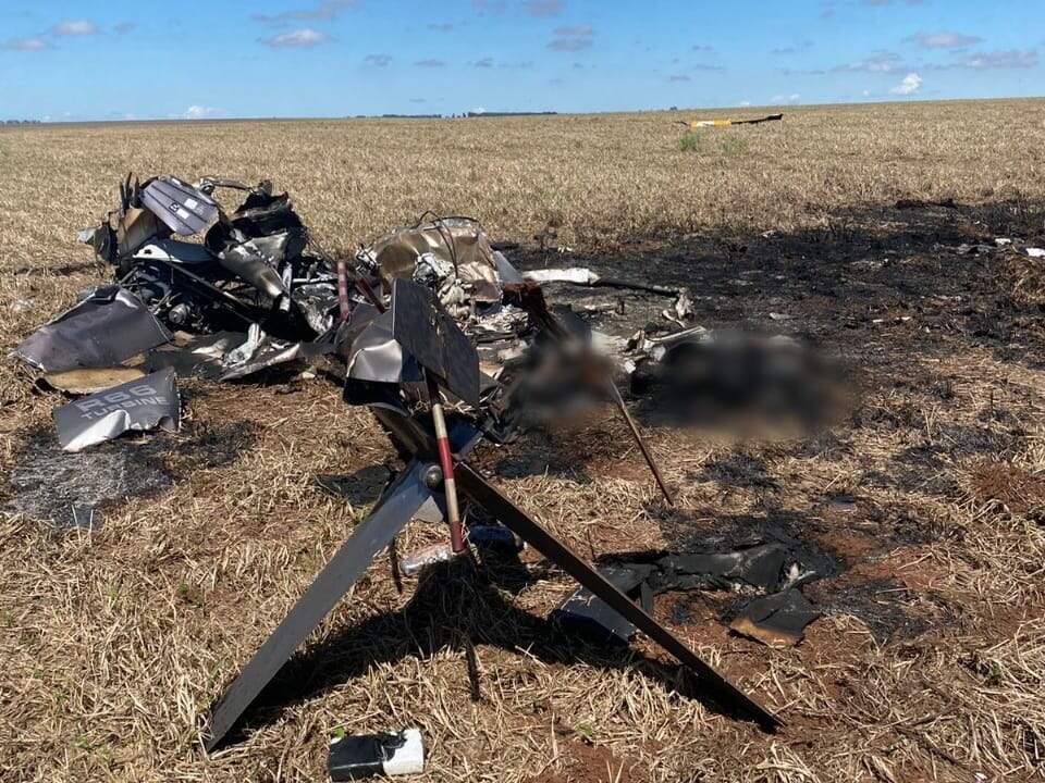 Helicóptero carregado de cocaína explode e mata dois carbonizados em Mato Grosso do Sul