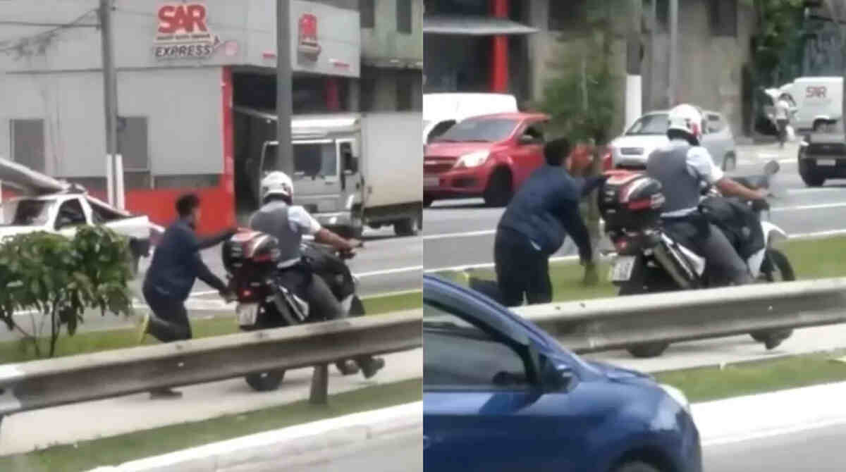 PM de SP é afastado após levar homem algemado a moto em movimento