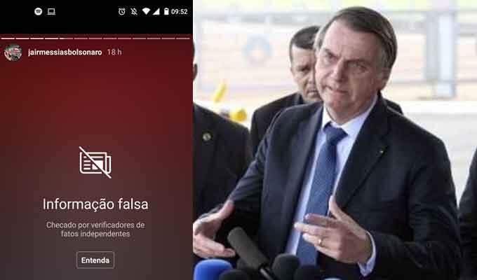 Instagram censura post de Bolsonaro com notícia falsa sobre queda de mortes no CE