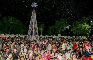 Jardim do Natal foi inaugurado pela prefeitura no dia 16 de dezembro. (Prefeitura de Corumbá